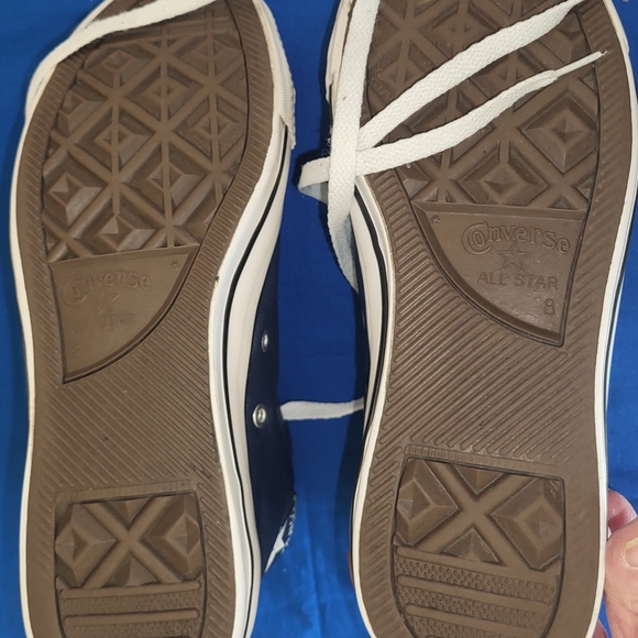 Converse Shoes | Navy Leather Converse High Top | Color: Blue Women 10 Men 8 - Picture 8 of 10